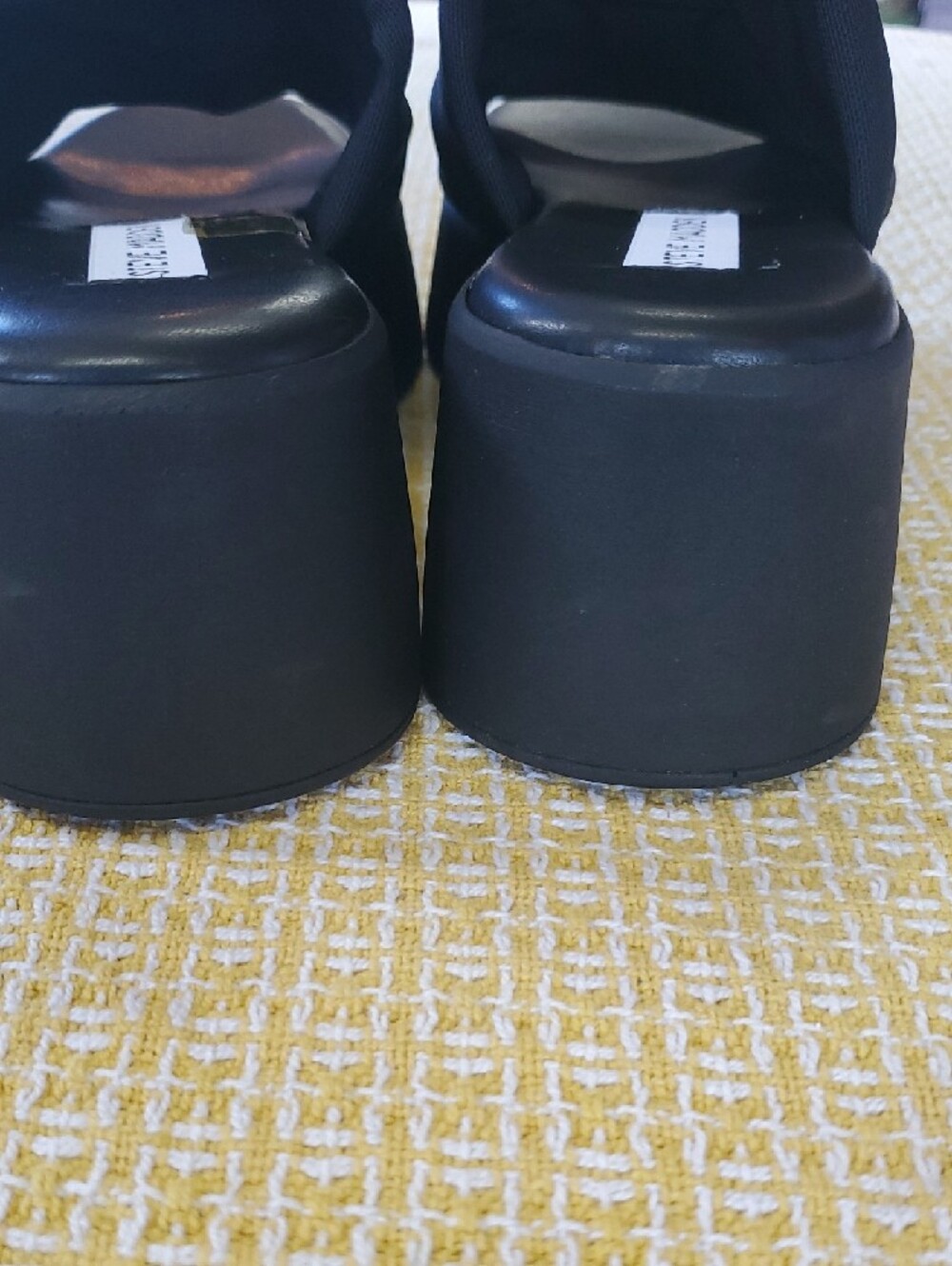 Steve Madden Black Square-Toe Slide Sandals - Picture 5 of 10